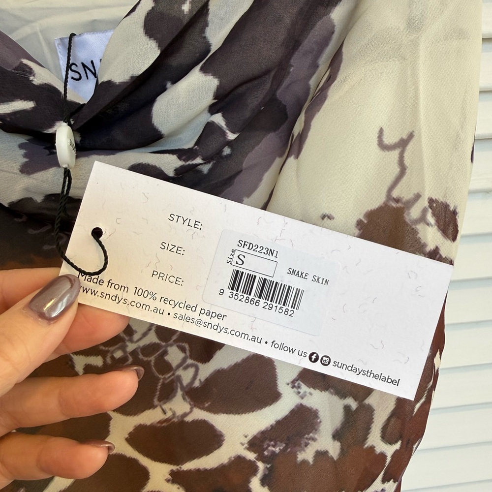 SYNDYS Maxi Dress in Snake Skin – Size S (NWT) - Picture 8 of 9